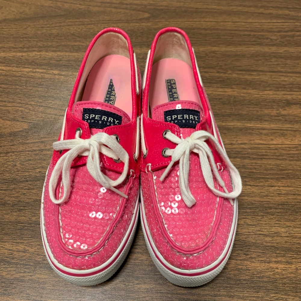 Pink Sequin Sperry